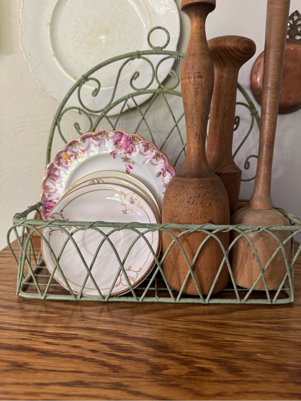 Chippy Green Wire Basket